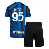 Fotbalové Dres Inter Milan Alessandro Bastoni #95 Dětské Domácí 2024-25 Krátký Rukáv (+ trenýrky)